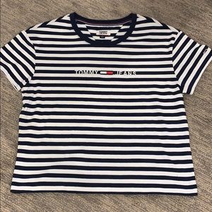 Tommy Jeans Short Sleeve T-Shirt Blue and White
